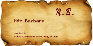 Már Barbara névjegykártya