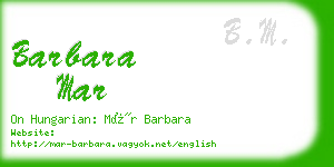 barbara mar business card